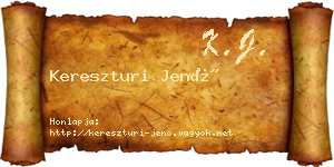 Kereszturi Jenő névjegykártya